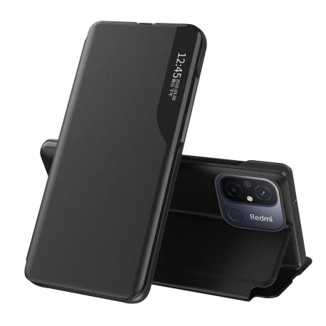 Eco Leather View Case Etui Do Xiaomi Redmi 11A / Poco C55 / Redmi 12C Z Klapką Podstawka Czarne
