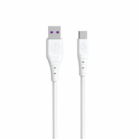 Dudao Kabel Przewód Usb – Usb Typ C 6A 1 M Biały (Tgl3T)