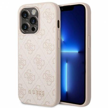 Etui Guess 4G Metal Gold Logo Na Iphone 14 Pro - Różowe