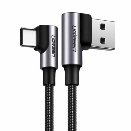 Ugreen Kątowy Kabel Przewód Usb - Usb Typ C Quick Charge 3.0 Qc3.0 3 A 0,5 M Szary (Us176 20855)
