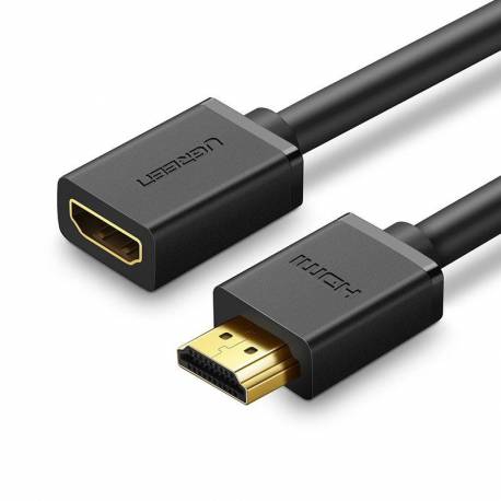 Ugreen Kabel Przewód Przedłużacz Hdmi (Żeński) - Hdmi (Męski) 19 Pin 1.4V 4K 60Hz 30Awg 2M Czarny (10142)