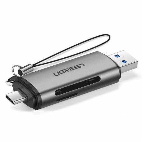 Ugreen Czytnik Kart Sd / Micro Sd Na Usb 3.0 / Usb Typ C 3.0 Szary (50706)