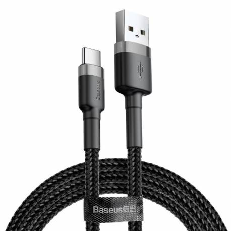 Kabel Baseus Cafule Usb-A / Usb-C Qc 3.0 3A 0.5 M - Czarno-Szary