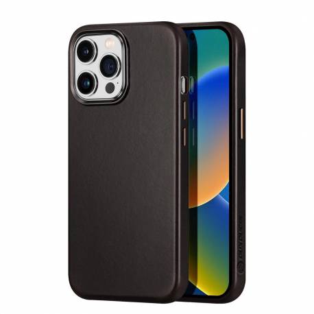 Dux Ducis Naples Etui Do Iphone 14 Pro Max Skórzany Pokrowiec (Kompatybilny Z Magsafe) Ciemnobrązowy