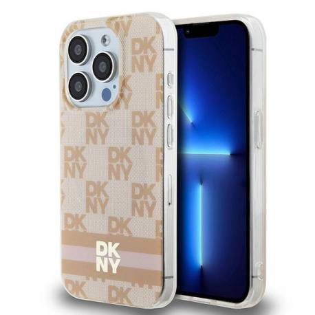 Etui Dkny Iml Checkered Mono Pattern & Printed Stripes Magsafe Na Iphone 15 Pro Max - Różowe