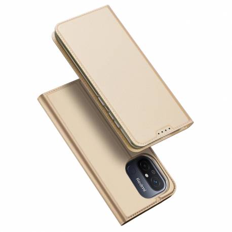 Dux Ducis Skin Pro Etui Do Xiaomi Redmi 11A / Poco C55 / Redmi 12C Pokrowiec Z Klapką Portfel Na Kartę Podstawka Złote