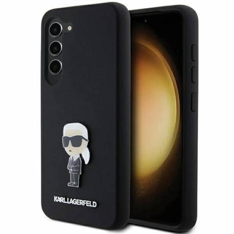 Etui Karl Lagerfeld Silicone Ikonik Metal Pin Na Samsung Galaxy S23 - Czarne