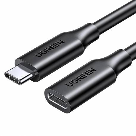 Ugreen Kabel Przedłużacz Przejściówka Usb C (Męski) - Usb C (Żeński) 100W 10Gb/s 1M Czarny