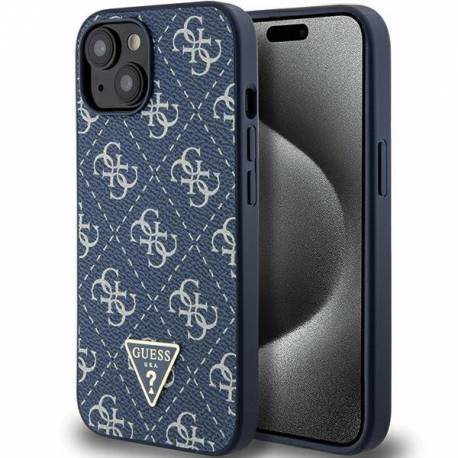 Etui Guess 4G Triangle Metal Logo Na Iphone 15 Plus / 14 Plus - Niebieskie