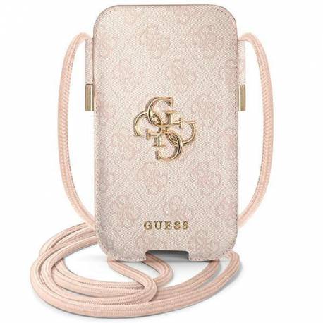 Torebka Guess 4G Big Metal Logo 6.7'' - Różowa