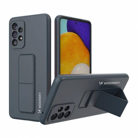 Wozinsky Kickstand Case elastyczne silikonowe etui z podstawką Samsung Galaxy A73 granatowy