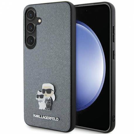 Etui Karl Lagerfeld Saffiano Karl&choupette Metal Pin Na Samsung Galaxy S24 - Szare
