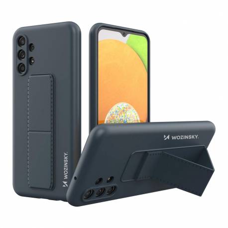 Wozinsky Kickstand Case elastyczne silikonowe etui z podstawką Samsung Galaxy A13 5G granatowy