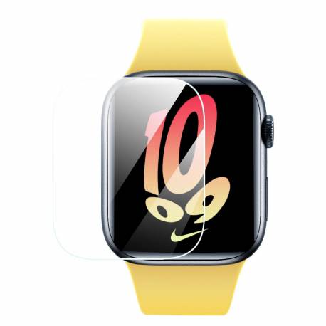 Zestaw 2X Folia Ochronna Baseus Nanocrystal Do Apple Watch 7/8/9 45Mm + Zestaw Montażowy - Przezroczysta