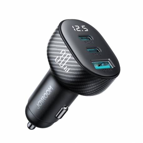 Ładowarka Samochodowa Joyroom Jr-Ccd04 30W 2X Usb-C Usb-A Z Wyświetlaczem - Czarna