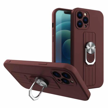 Ring Case silikonowe etui z uchwytem na palec i podstawką do Samsung Galaxy A72 4G ciemnoniebieski