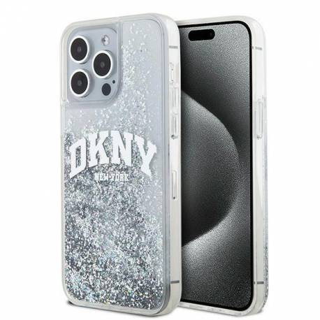 Etui Dkny Liquid Glitter Big Logo Na Iphone 15 Pro - Białe