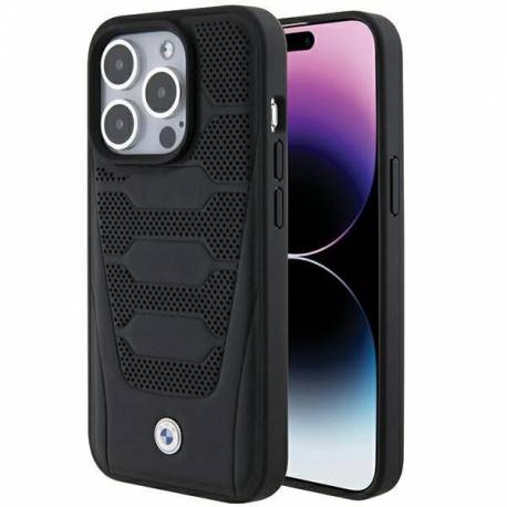 Etui Bmw Leather Seats Pattern Na Iphone 15 Pro Max - Czarne