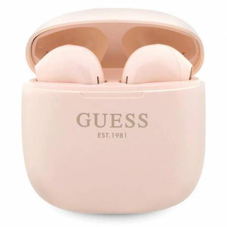 Słuchawki Bluetooth Guess Classic Est Logo Tws + Stacja Dokująca - Różowe