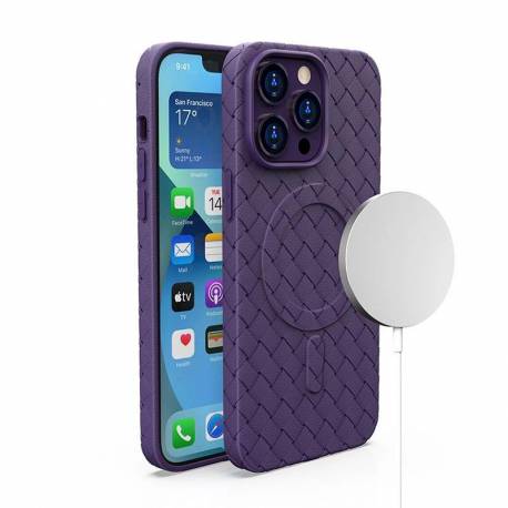 Plecione etui Woven Case do iPhone 15 Pro Max - fioletowe