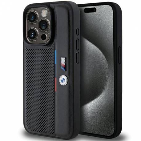 Etui Bmw Perforated Tricolor Line Na Iphone 15 Pro - Czarne