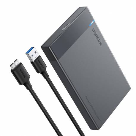 Ugreen kieszeń na dysk HDD SSD obudowa dysku SATA 2,5'' USB 3.2 Gen 1 (5 Gbps) micro USB SuperSpeed + kabel 0,5 m czarny (US221