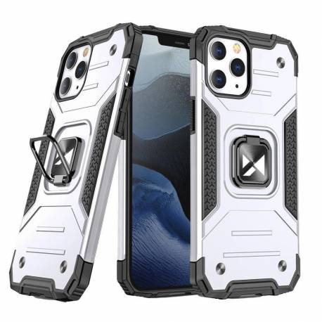 Wozinsky Ring Armor pancerne hybrydowe etui pokrowiec + magnetyczny uchwyt iPhone 13 mini srebrny