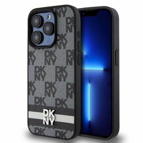 Etui Dkny Leather Checkered Mono Pattern & Printed Stripes Na Iphone 15 Pro Max - Czarne