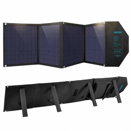Choetech duża rozkładana ładowarka solarna słoneczna fotowoltaiczna 80W USB Typ C (Power Delivery) / 2x USB (Quick Charge / 2,4