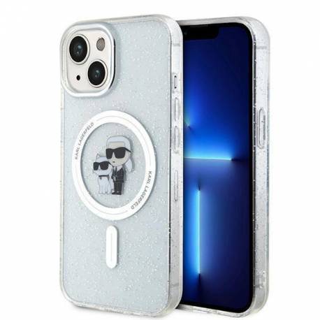 Etui Karl Lagerfeld Karl&choupette Glitter Magsafe Na Iphone 15 Plus - Przezroczyste