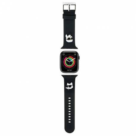 Pasek Karl Lagerfeld 3D Rubber Karl&choupette Heads Na Apple Watch 42/44/45/49Mm - Czarny