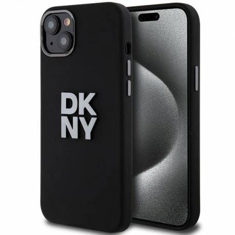 Etui Dkny Liquid Silicone Metal Logo Na Iphone 15 / 14 / 13 - Czarne