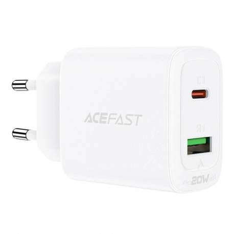 Acefast Ładowarka Sieciowa Usb Typ C / Usb 20W, Pps, Pd, Qc 3.0, Afc, Fcp Biały (A25 White)