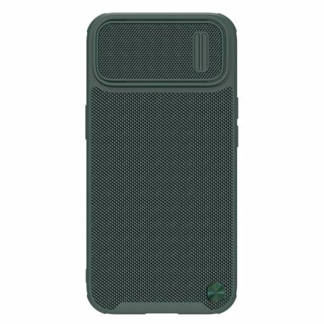 Nillkin Textured S Magnetic Case etui iPhone 14 pokrowiec MagSafe z osłoną na aparat zielony