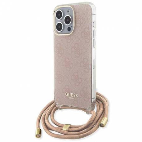 Etui Guess Crossbody Cord 4G Print Na Iphone 15 Pro - Różowe