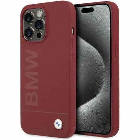 Etui Bmw Silicone Big Logo Magsafe Na Iphone 15 Pro Max - Czerwone