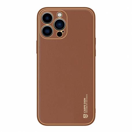 Dux Ducis Yolo etui iPhone 14 Pro elegancki pokrowiec ze skóry ekologicznej brązowy