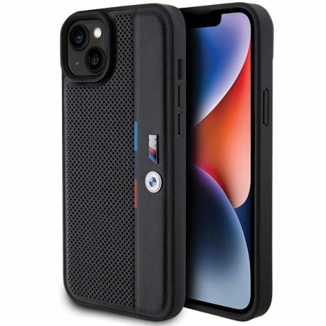 Etui Bmw Perforated Tricolor Line Na Iphone 15 Plus / 14 Plus - Czarne