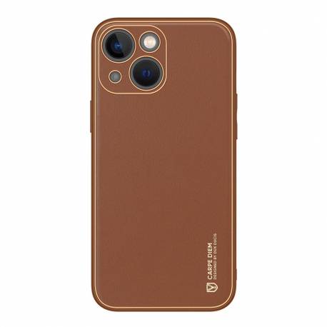 Dux Ducis Yolo etui iPhone 14 elegancki pokrowiec ze skóry ekologicznej brązowy