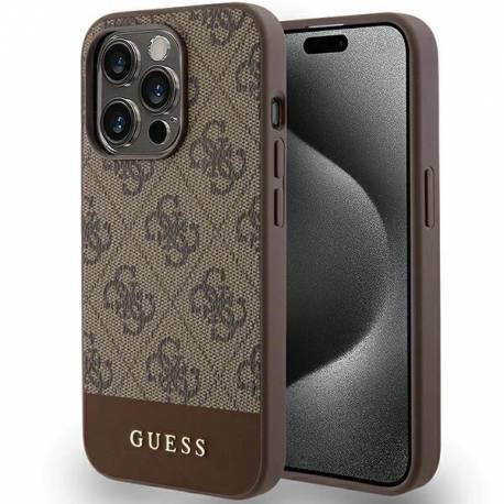 Etui Guess 4G Stripe Collection Na Iphone 15 Pro Max - Brązowe