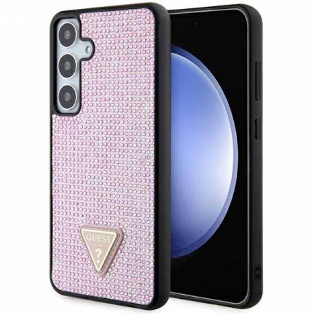 Etui Guess Rhinestone Triangle Na Samsung Galaxy S24+ - Różowe