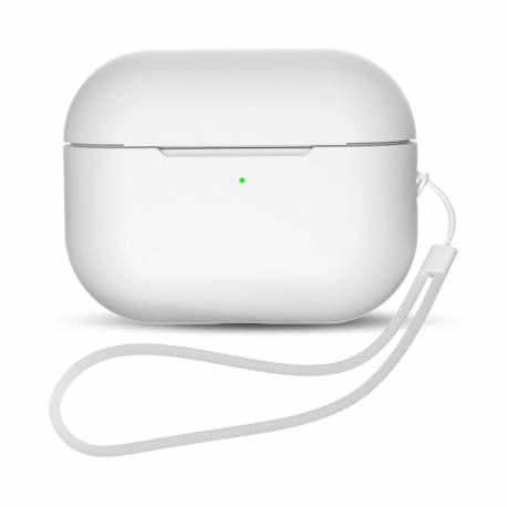 Silikonowe Etui Airpods Pro 2 / Airpods Pro 1 + Pasek Na Nadgarstek Smycz - Białe