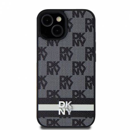 Etui Dkny Leather Checkered Mono Pattern & Printed Stripes Na Samsung Galaxy S24+ - Czarne