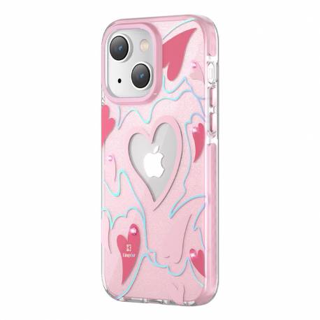 Kingxbar Heart Star Series etui iPhone 14 Plus pokrowiec obudowa na tył plecki pink heart