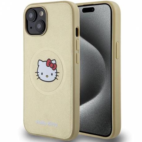Etui Hello Kitty Leather Kitty Head Magsafe Na Iphone 14 - Złote