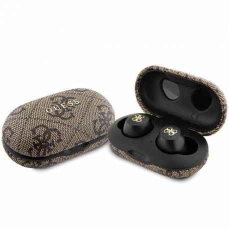 Słuchawki Bluetooth Tws Guess 4G Metal Ze Stacją Dokującą Enc - Brązowe
