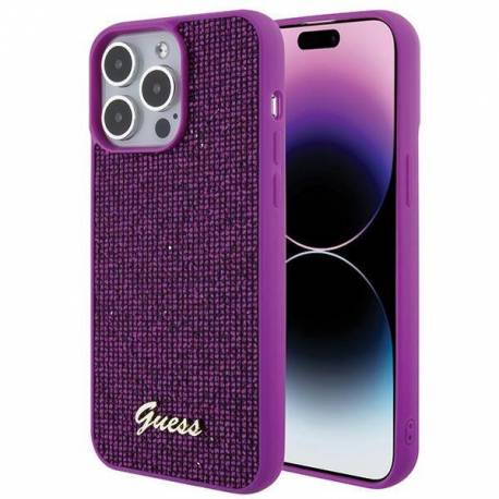 Etui Guess Disco Metal Script Na Iphone 15 Pro Max - Różowe