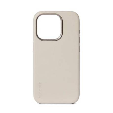Etui Decoded Leather Back Cover Skórzane Z Magsafe Do Iphone 15 Pro - Beżowe