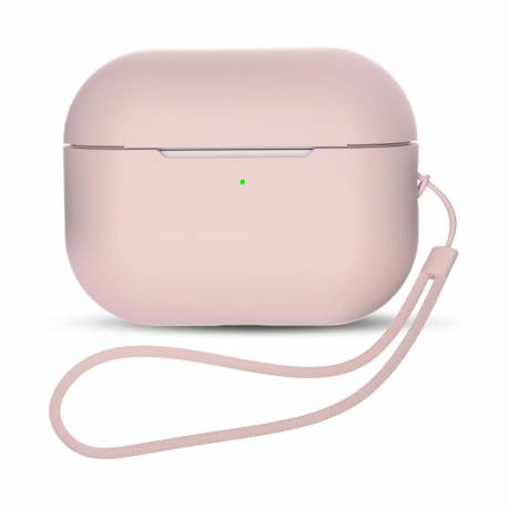 Silikonowe Etui Airpods Pro 2 / Airpods Pro 1 + Pasek Na Nadgarstek Smycz - Różowe
