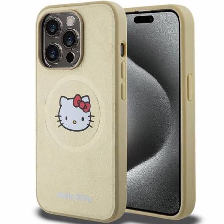 Etui Hello Kitty Leather Kitty Head Magsafe Na Iphone 14 Pro - Złote